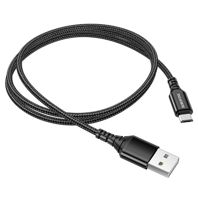 BOROFONE Кабель BX54 USB - MicroUSB 2.4А 1м в оплетке черный — изображение 2