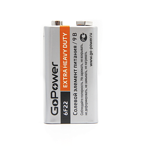 Гоу Пауэр (GoPower) Элемент питания солевой крона Экстра Хэви Дьюти (6F22) 10/уп 200/уп