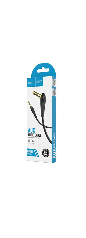 HOCO Кабель UPA14 AUX Jack (M) 3.5 - Jack (M) 3.5 УГЛОВОЙ 2м черный