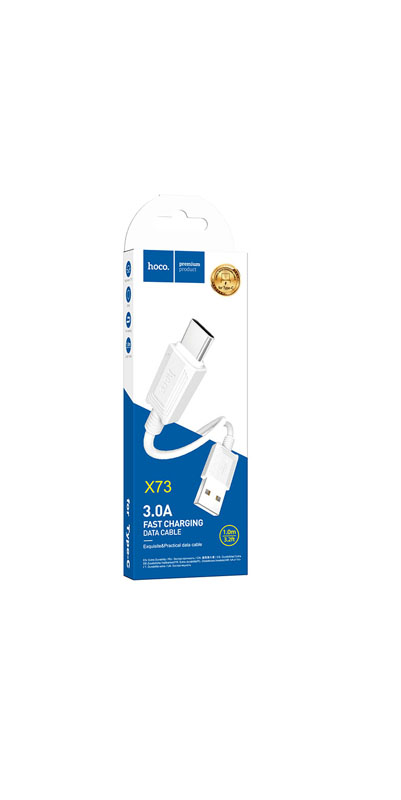 HOCO Кабель X73 USB - Type-C 3A 1м белый