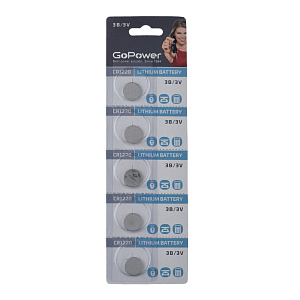 Гоу Пауэр (GoPower) Элемент питания литиевый CR1220 БЛ-5 100/уп