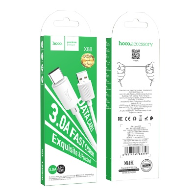 HOCO Кабель X88 USB - Type-C 2.4A 1м белый