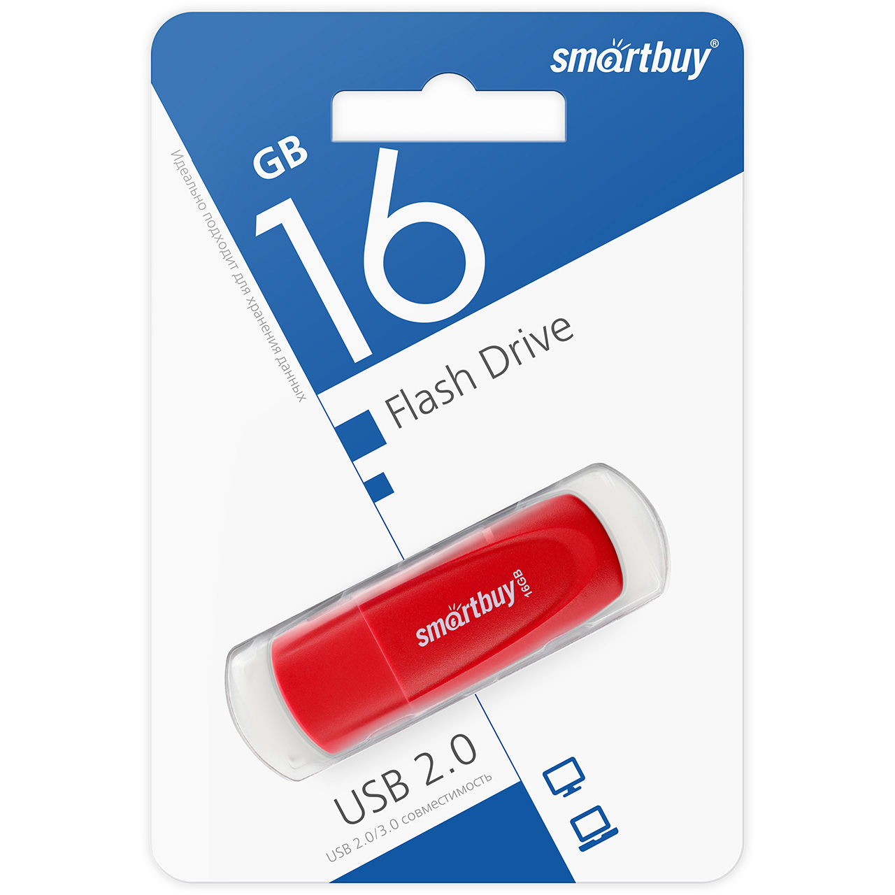 SMARTBUY Флэш-карта 16GB USB 2.0 SCOUT красный