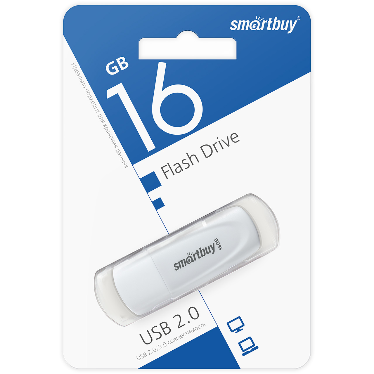 SMARTBUY Флэш-карта 16GB USB 2.0 SCOUT белый