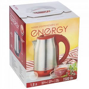 ENERGY Чайник E-201 (1.8л) стальной, красный — изображение 2