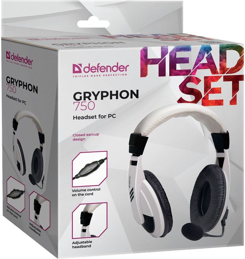 Defender Стереогарнитура GRYPHON HN-750 белая — изображение 2