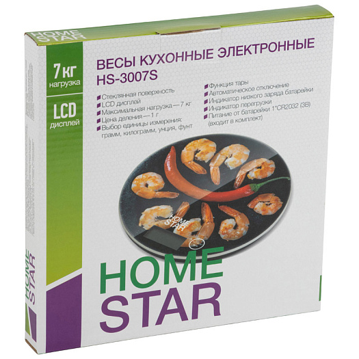 Homestar Весы кухонные HS-3007S 7кг, креветки — изображение 2