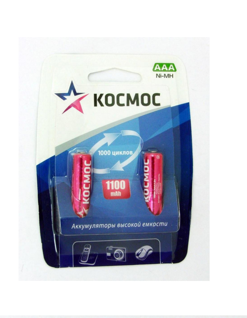 Космос Аккумулятор ААА 1100mAh Ni-Mh BL2 24/уп