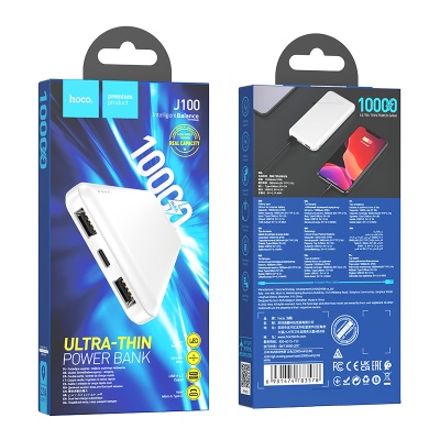 HOCO Внешний аккумулятор (Power bank) J100 10000 мА⋅ч белый