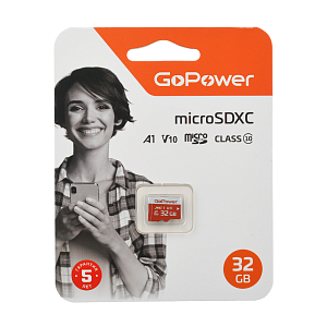 Go Power Карта памяти MicroSD 32GB Class 10 UHS-I V10 (U3) 80 МБ/сек