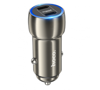 Hoco Зарядное устройство автомобильное Z48 2хType-C, QC3.0 40W серый — изображение 2