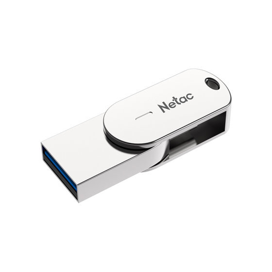 Netac Флэш-карта 64GB USB+Type-C 3.0 Dual U785C серебро