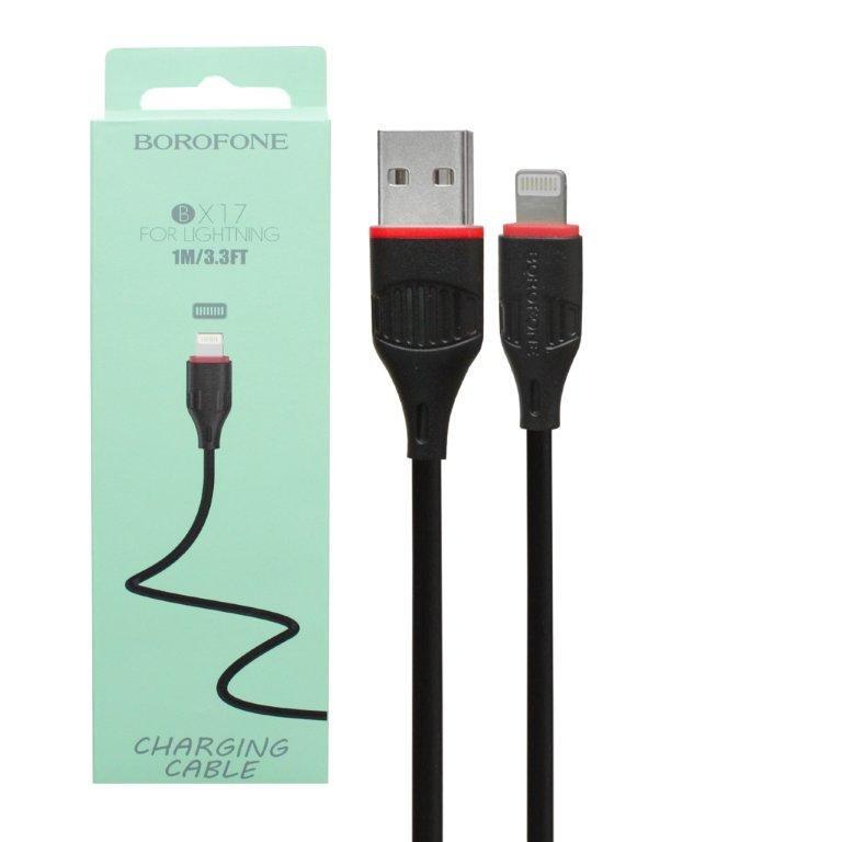 BOROFONE Кабель BX17 USB - Lightning 2А силиконовый 1м черный