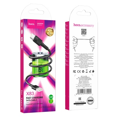HOCO Кабель X83 USB - Type-C 3А 1м черный