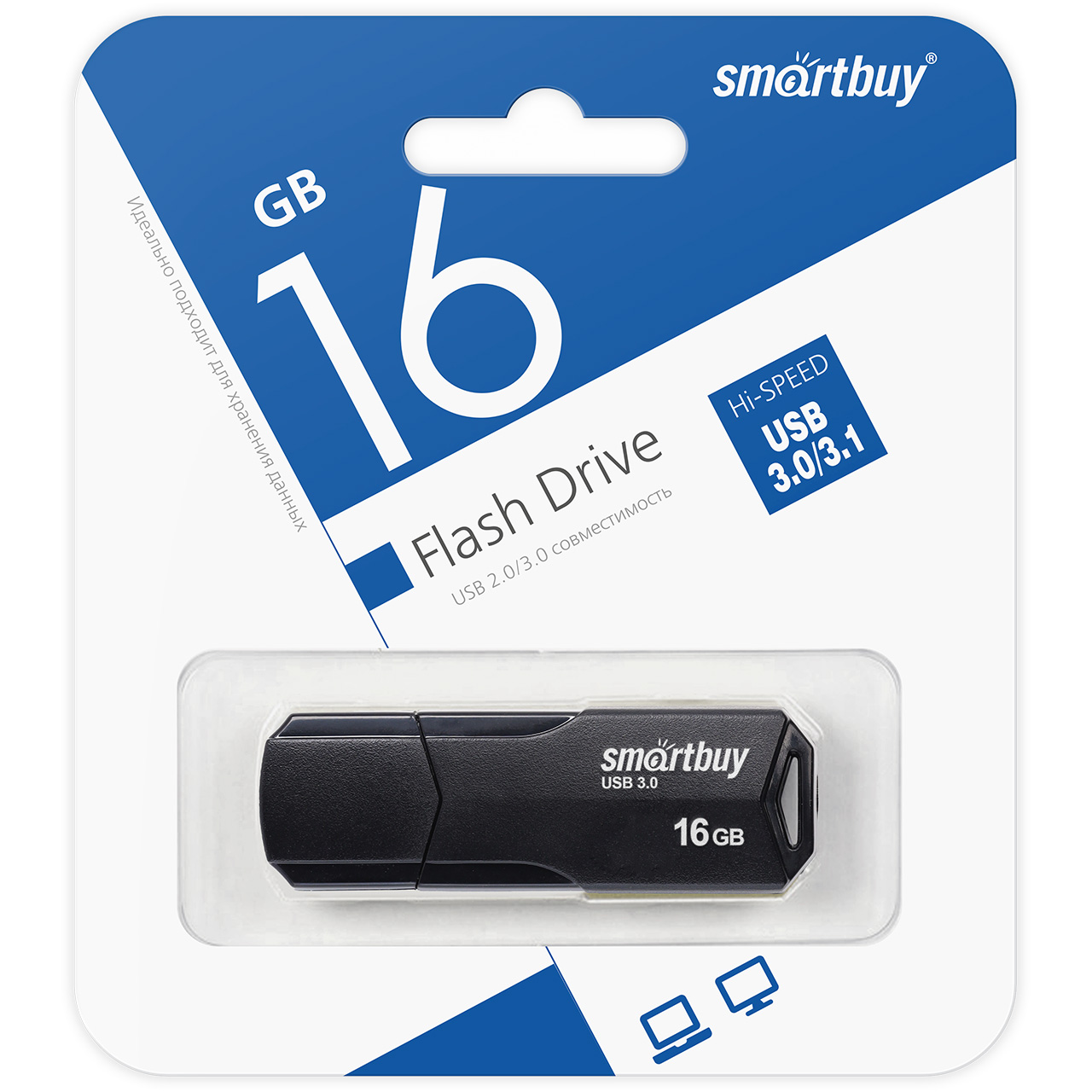 SMARTBUY Флэш-карта 16GB USB 3.0 Clue черный