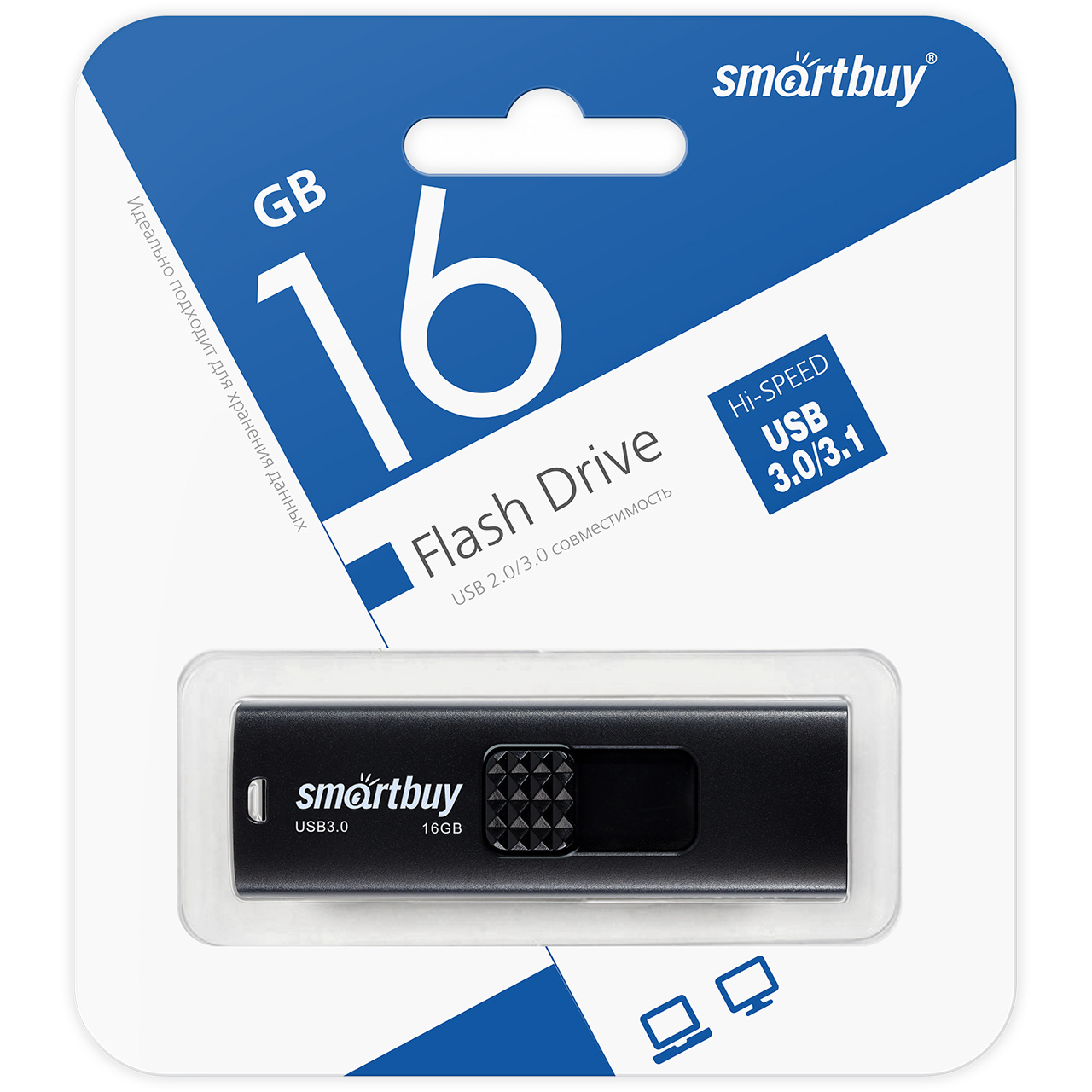 SMARTBUY Флэш-карта 16GB USB 3.0 Fashion черный