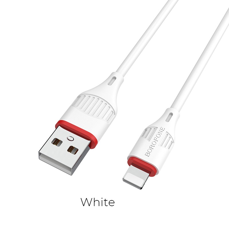 BOROFONE Кабель BX17 USB - MicroUSB 2А силиконовый 1м белый — изображение 2