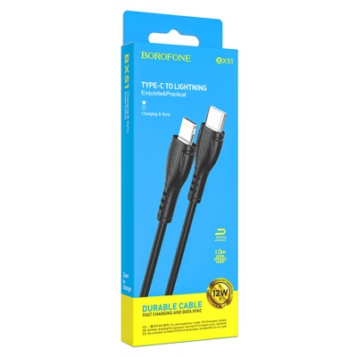 BOROFONE Кабель BX51 Type-C - Lightning 2.4А 1м черный