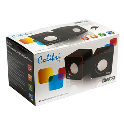 Dialog Колонки Colibri AC-04UP 2х3Вт 2,0 USB черный/красный