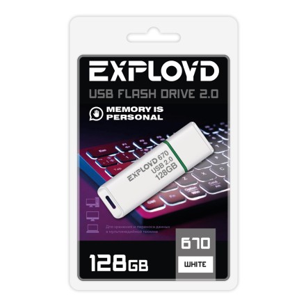 Exployd Флэш-карта 128GB USB 2.0 670 белый