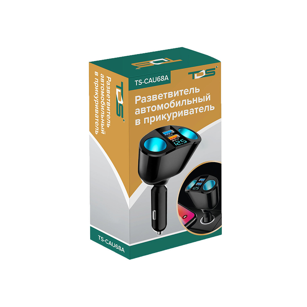 TDS Разветвитель авто TS-CAU68 (2 гнезда + USB + QC3.0) — изображение 2
