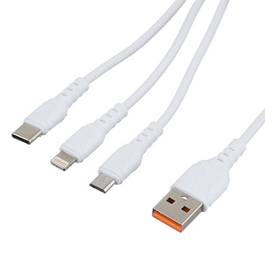 GoPower Кабель GP05-3-1 3 в 1 2.4A 1м белый — изображение 2