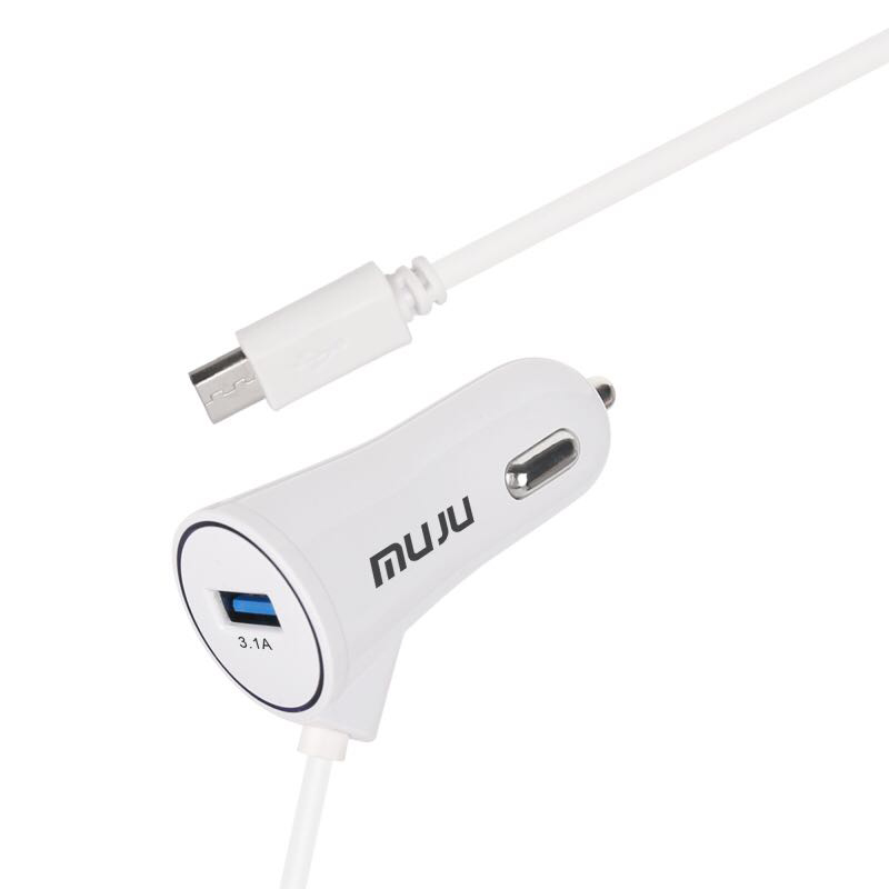 Орбита Зарядное устройство автомобильное Muju MJ-C09 1xUSB 5В 3.1А + кабель Type-C белый — изображение 2