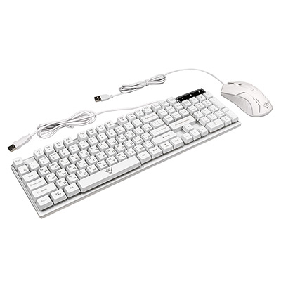 Nakatomi Комплект проводной игровой клавиатура+мышь KMG-2305U белый — изображение 3
