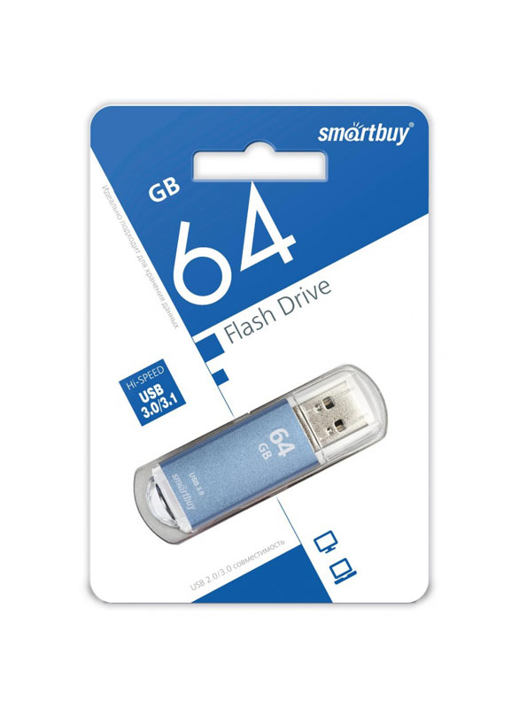 SMARTBUY Флэш-карта 64GB USB 3.0 V-Cut голубой