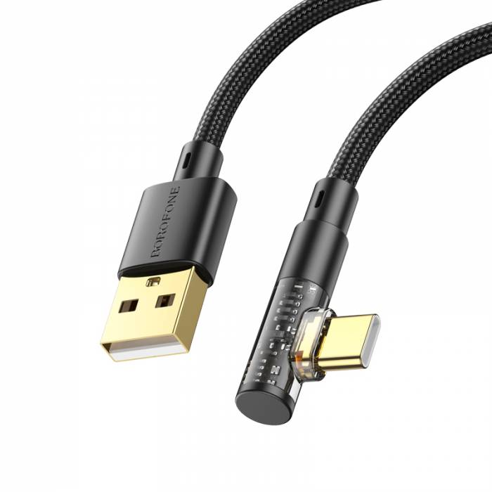 BOROFONE Кабель BU39 Type-C Lightning 3A 1.2м ткань черный — изображение 2