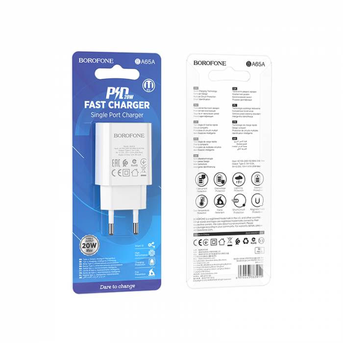 BOROFONE Зарядное устройство BA65A 1xType-C 20W белый