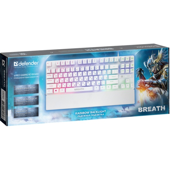 Defender Клавиатура игровая GK-184 Breath USB подсветка, белая