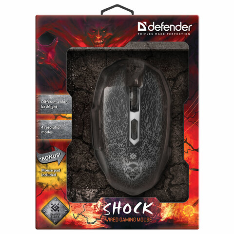 DEFENDER Мышь проводная игровая Shock GM-110L