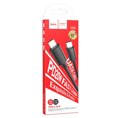 HOCO Кабель X88 Type-C - Lightning 20W 2.4A 1м черный