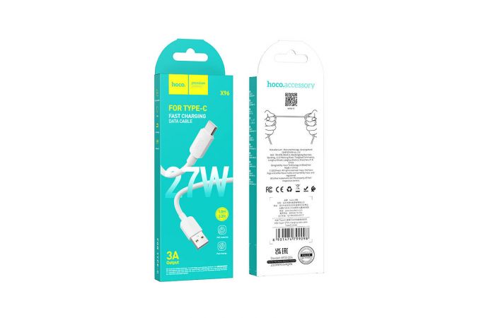 HOCO Кабель X96 USB - Type-C 3А 27W 1м белый
