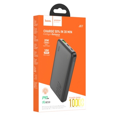 Hoco Внешний аккумулятор (Power bank) J87 10000 мА⋅ч черный