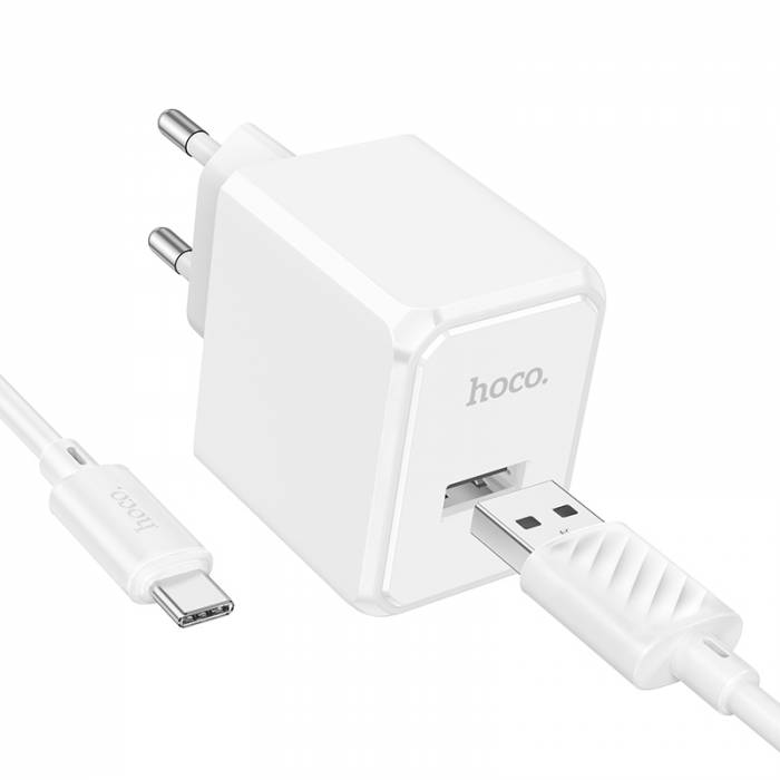 HOCO Зарядное устройство CS11A 1xUSB 2.1A + кабель Micro белый — изображение 2