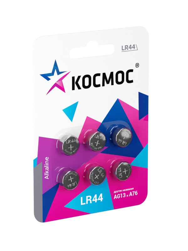 Космос Элемент питания AG-13 BL6 SR357 LR44 100 60/уп