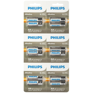 Philips Элемент питания Power Alkaline LR6 BL12 отрывной 72/уп 216/кор