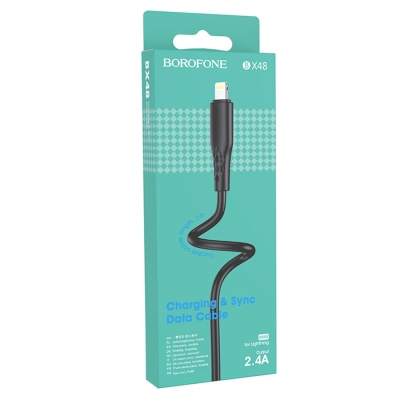BOROFONE Кабель BX48 USB - Lightning 2.4А 1м черный