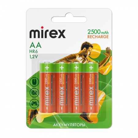 Mirex Аккумулятор АА 2500mAh Ni-MH BL4 40/уп