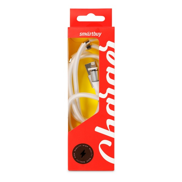 Smartbuy Кабель 512 mag USB - Lightning 3А 1м магнит, отсоед. наконечник, белый