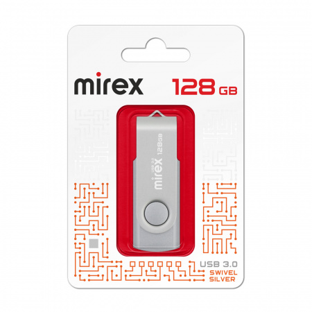 Mirex Флэш-карта 128GB USB 2.0 Swivel Silver