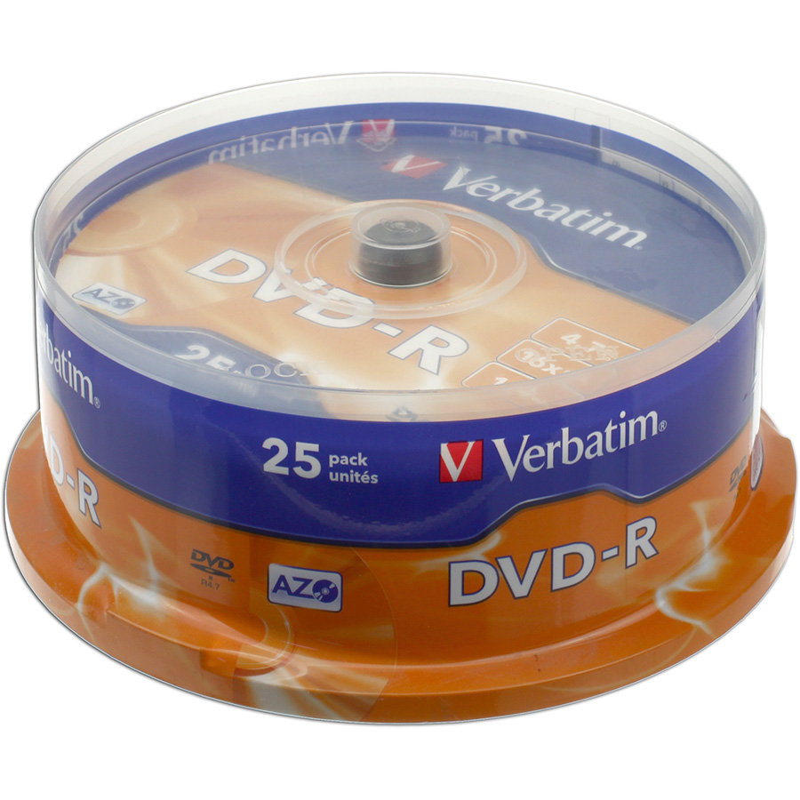 DVD-R Verbatim 4.7Gb 16x Cake box 25шт