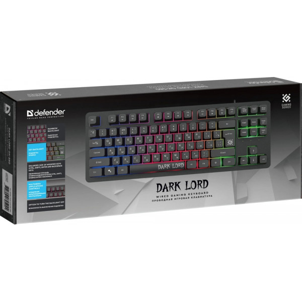 Defender Клавиатура игровая GK-580 Dark Lord USB подсветка
