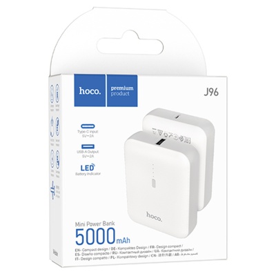 HOCO Внешний аккумулятор (Power bank) J96 5000 мА⋅ч белый