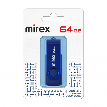 MIREX Флэш-карта 64GB USB 2.0 SWIVEL Deep Blue