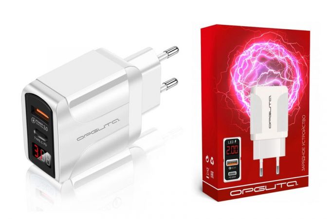 Орбита Зарядное устройство OT-APU54 1xUSB 1хType-C QC3.0 4A 5В белый — изображение 2