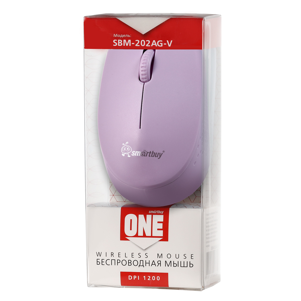 Smartbuy Мышь беспроводная ONE SBM-202AG-K светло-фиолетовая