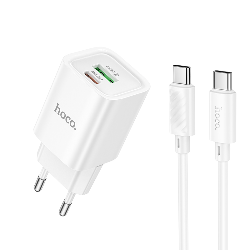 Hoco Зарядное устройство автомобильное C149A 1xType-C 1хUSB PD30W QC3.0 + кабель Type-C-Type-C белый — изображение 2